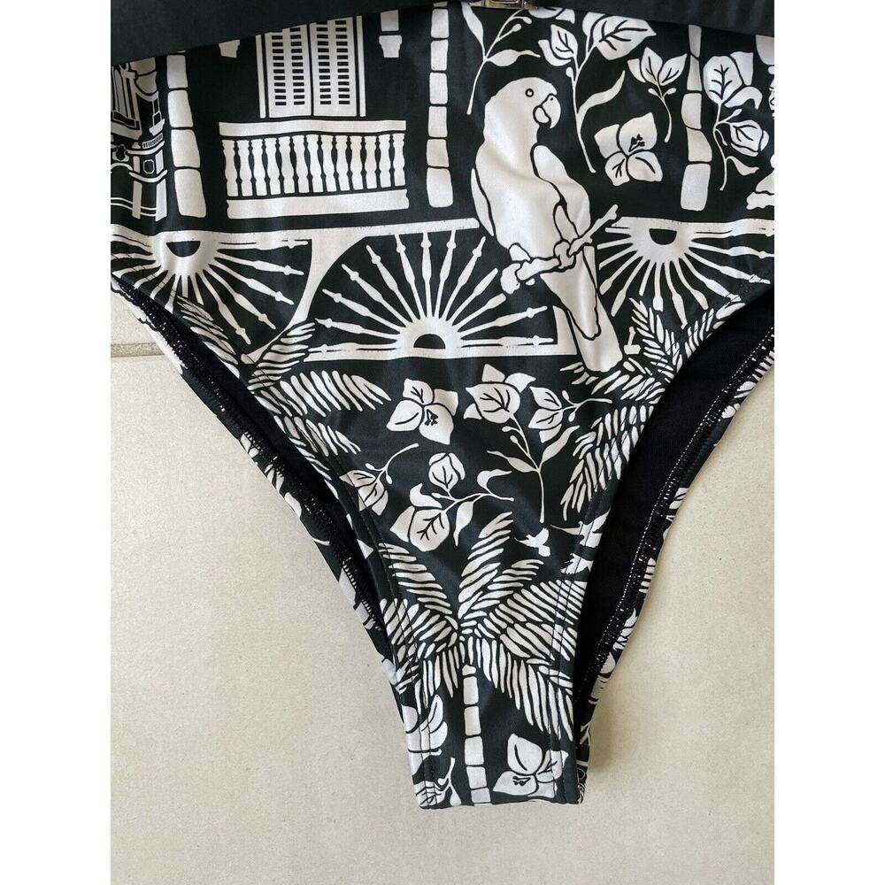 Kenny‎ Flowers Swim One Piece Swimsuit Belted The Medellin Bird Swimwear - Picture 4 of 12